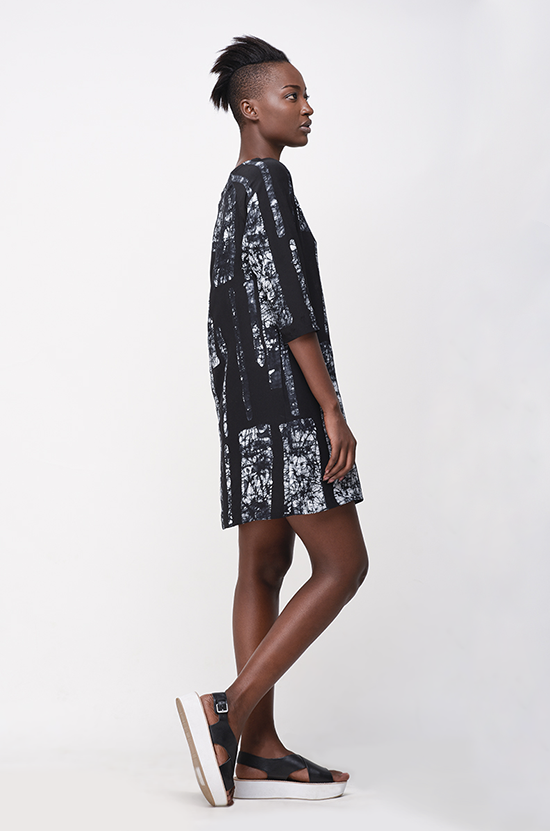 Osei Duro Linter Dress in B&W Parallel Osei Duro Linter Dress in B&W Parallel