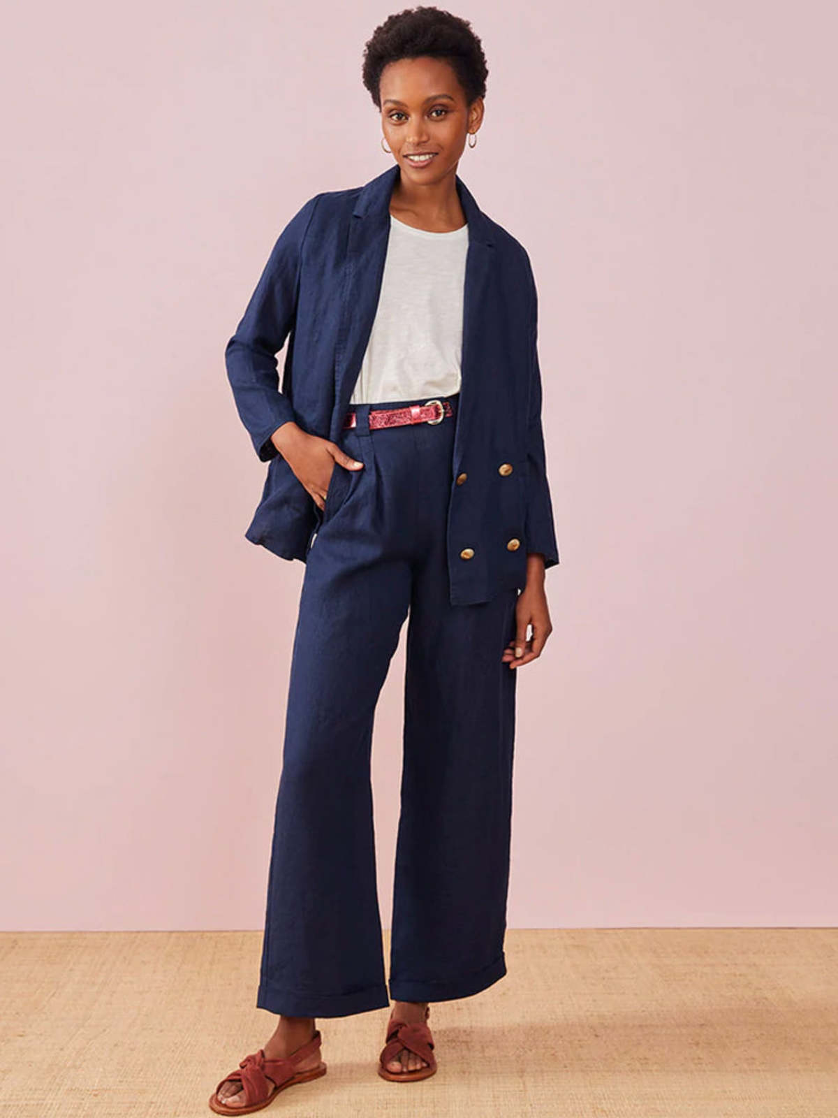 Des Petits Haus Takumi Trouser - Marine - Image 3 of 6