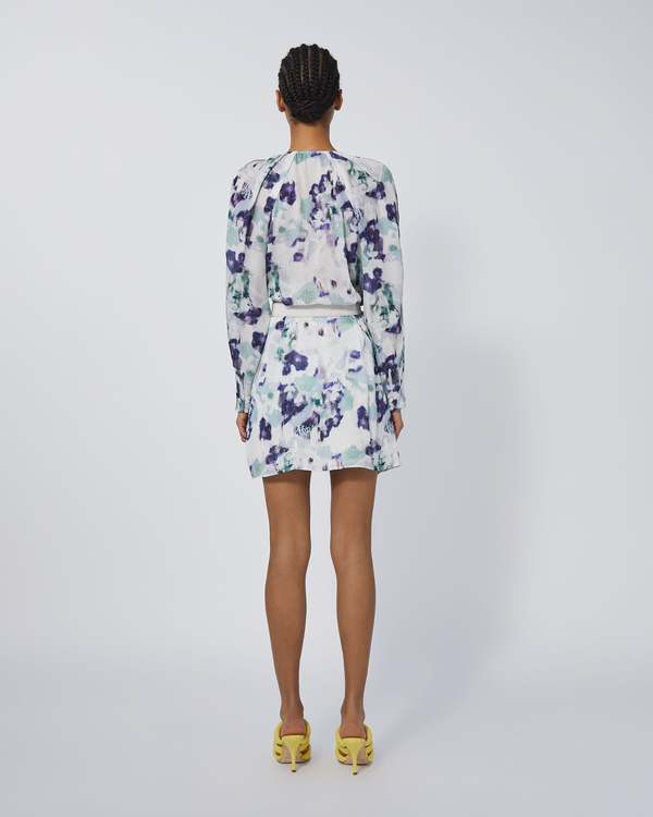 IRO Odine Pleated Mini Dress - Green/Purple | Garmentory