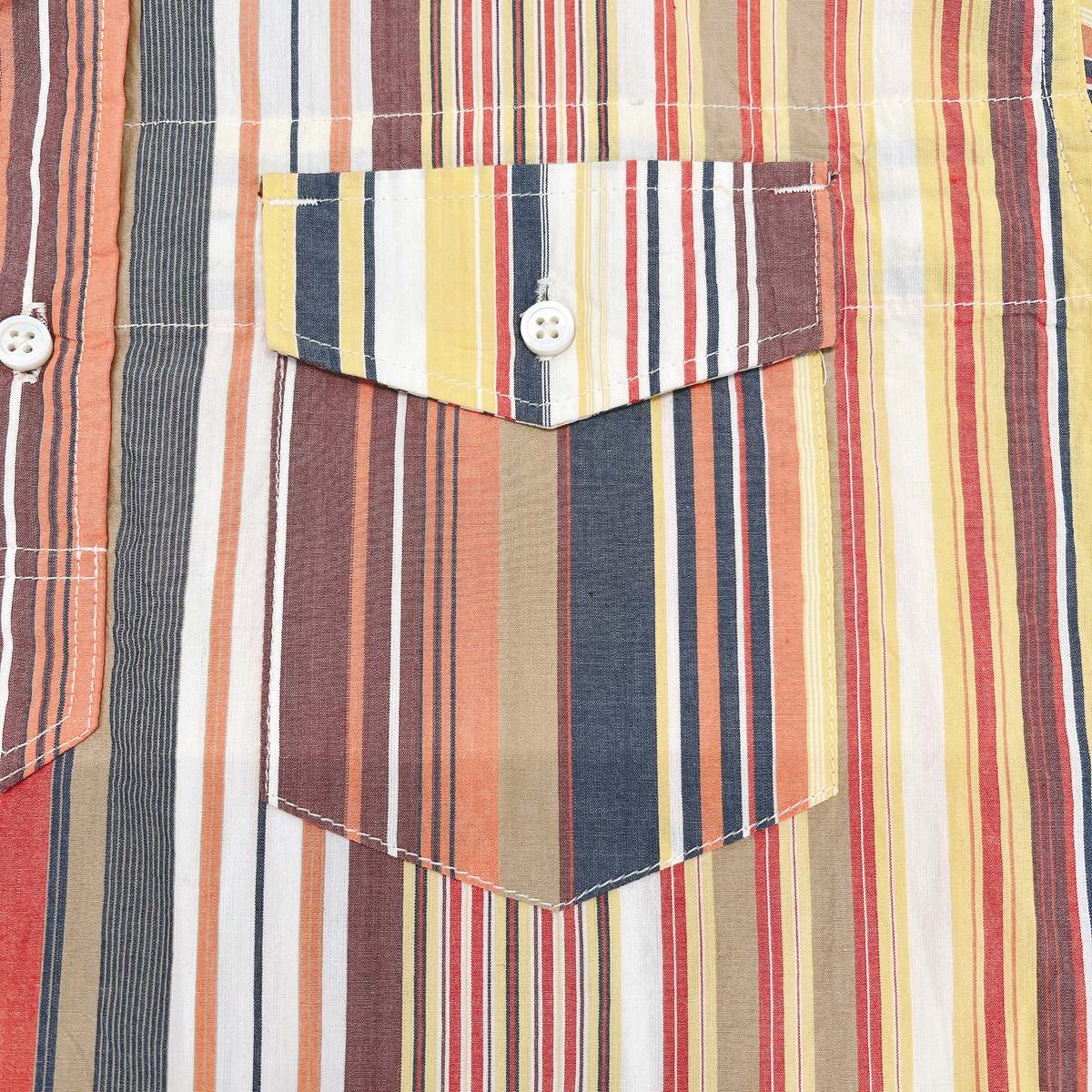 Engineered Garments Cotton Popover BD Shirt - Bright Multi Color