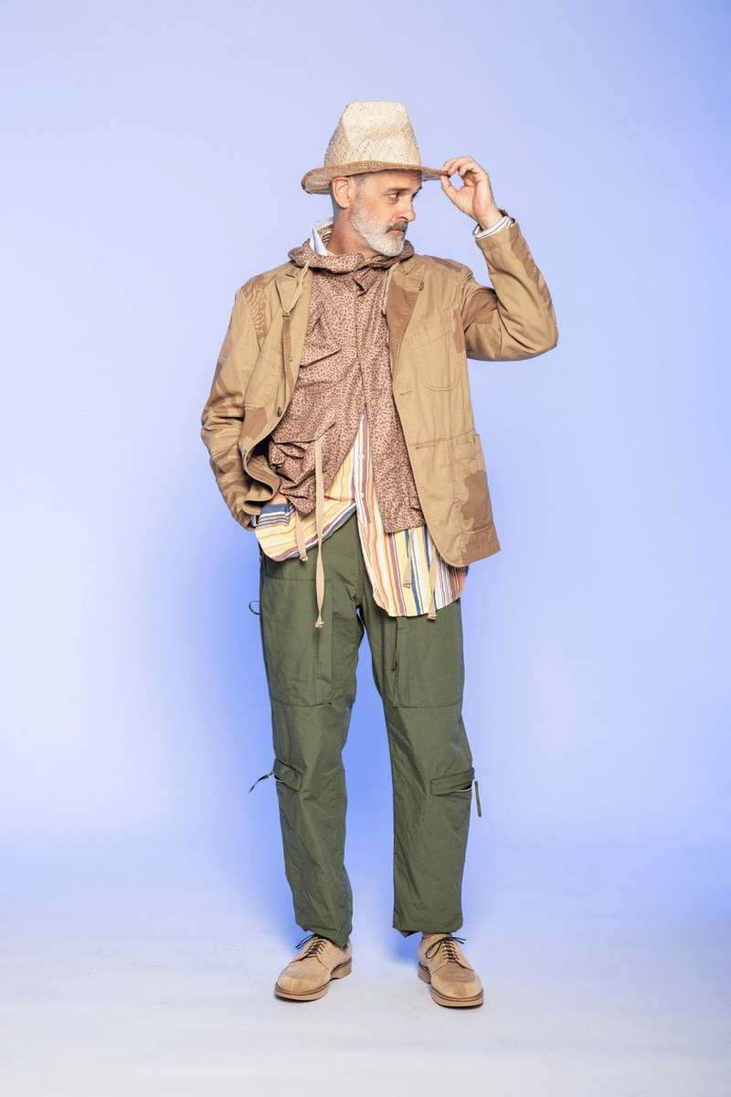 Engineered Garments Cotton Popover BD Shirt - Bright Multi