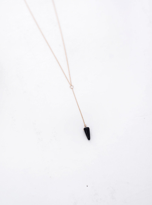 Gem & Blue Mini Lariat Onyx Necklace Gem & Blue Mini Lariat Onyx Necklace