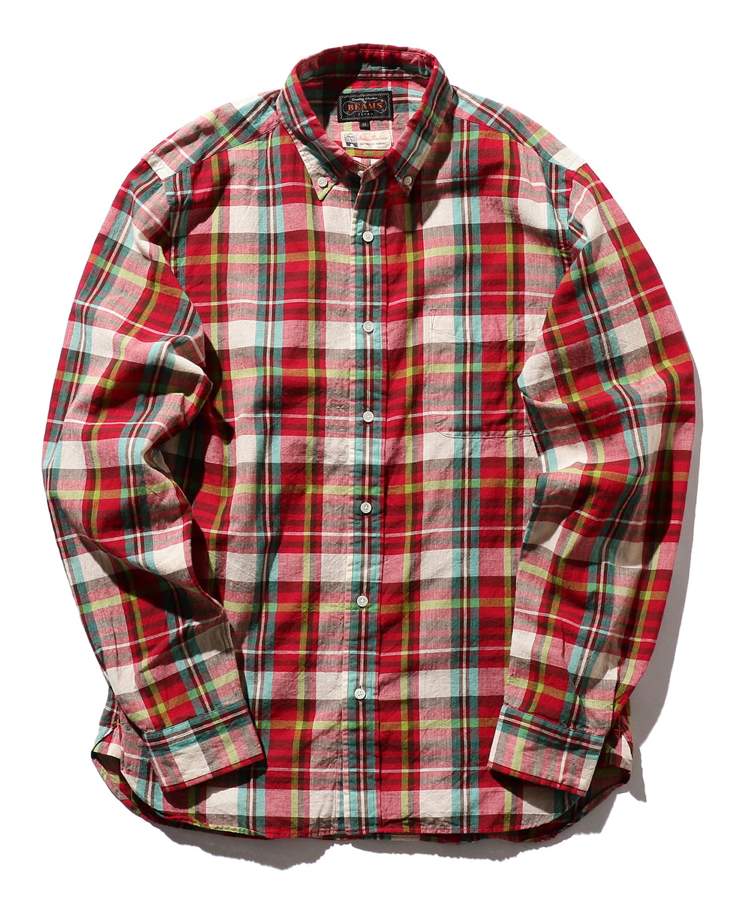 Beams Plus B.D. Indian Madras Check Shirt - Red | Garmentory