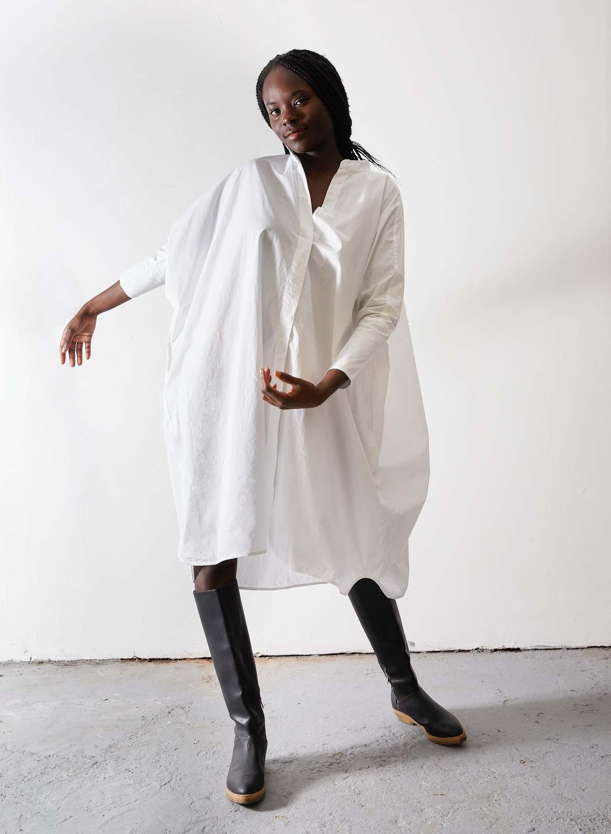【ARGUE】COTTON SUPPLE MOLESKIN WIDE DRESS S3JRD-D5186M-001.png