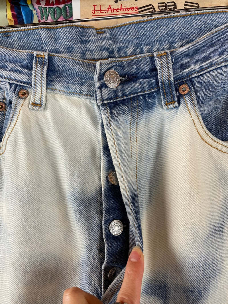 Vintage 1980s-90s Levis 501s Bootcut Denim Jeans Bleached Out