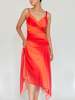 Sherbet Tiered Ruched Dress - red/orange - Thumbnail 1