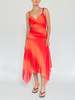 Sherbet Tiered Ruched Dress - red/orange - Thumbnail 2
