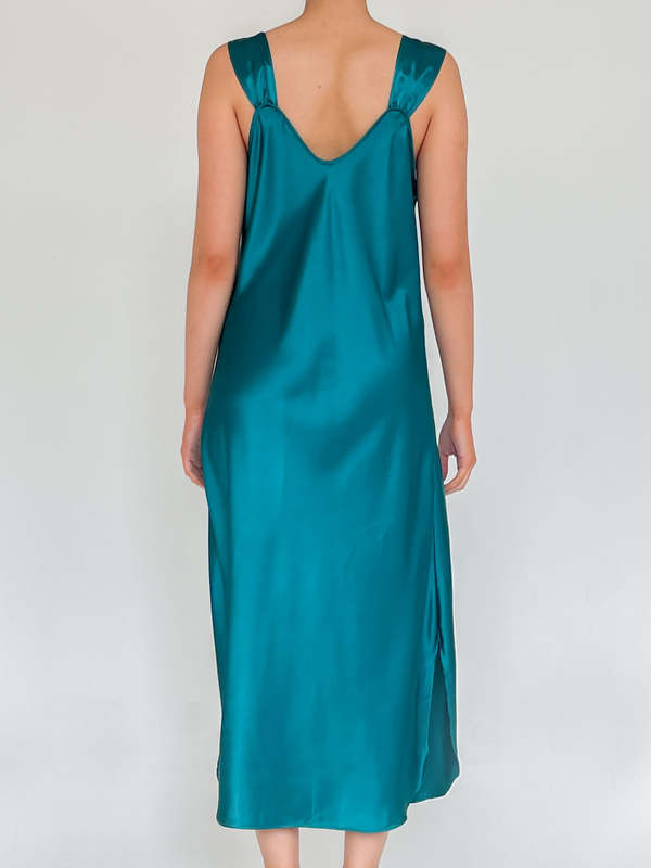 Silky Slip Dress - teal