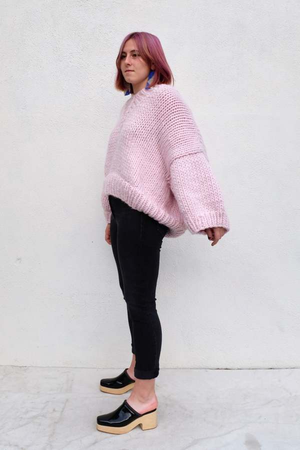 I Love Mr Mittens Chunky V Neck Jumper sweater - Pink