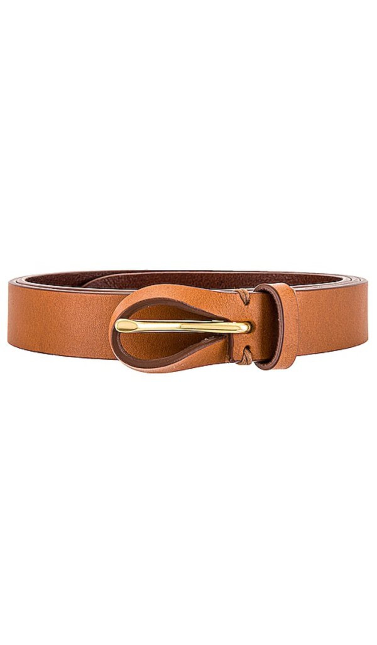 Brielle Cognac Leather Belt | Garmentory display picture 2