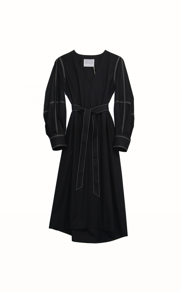 MARIA McMANUS Engineered Sleeve Dress - black
