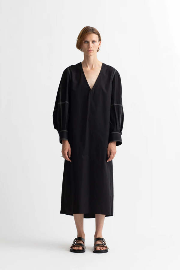 MARIA McMANUS Engineered Sleeve Dress - black