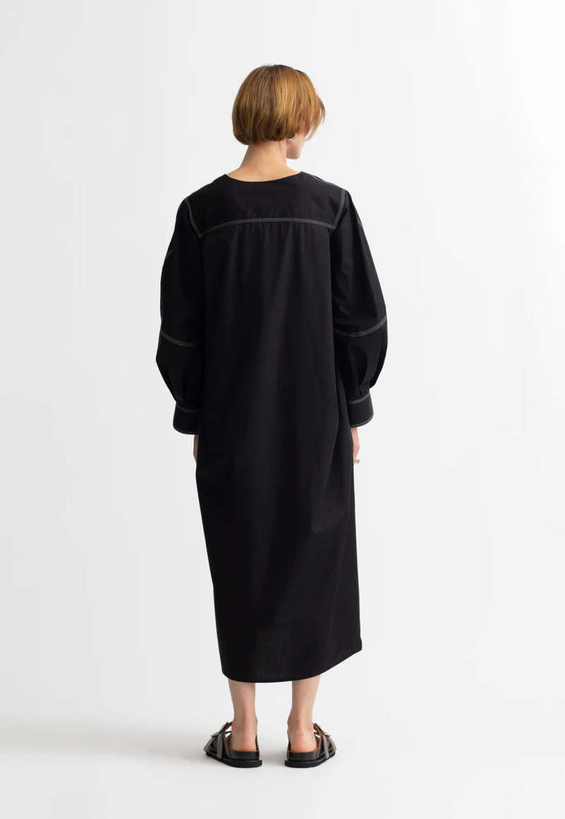 MARIA McMANUS Engineered Sleeve Dress - black