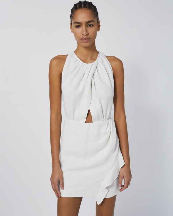IRO YASMINA DRESS - WHITE/SILVER 