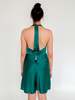 Silk Slip Halter Dress - Green - Thumbnail 3