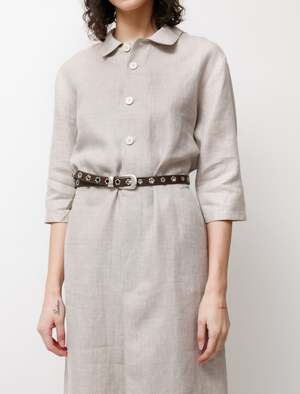 Our Legacy 2cm Belt - Flowers Olive Leather | Garmentory