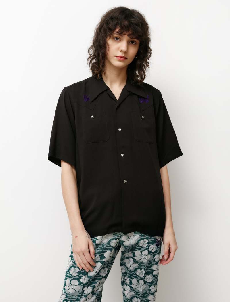 トップス S/S Cowboy One-Up Shirt Needles Cowboy SS One Up Shirt - Black | Garmentory