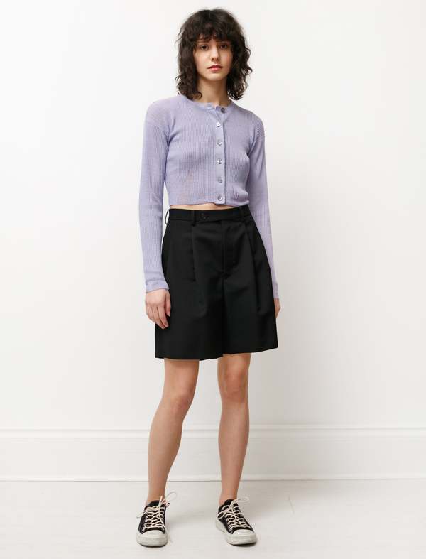 Auralee Wool Max Canvas Shorts - Black | Garmentory