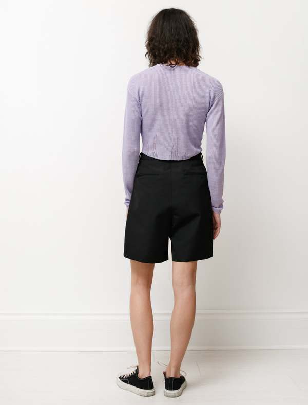 Auralee Wool Max Canvas Shorts - Black | Garmentory