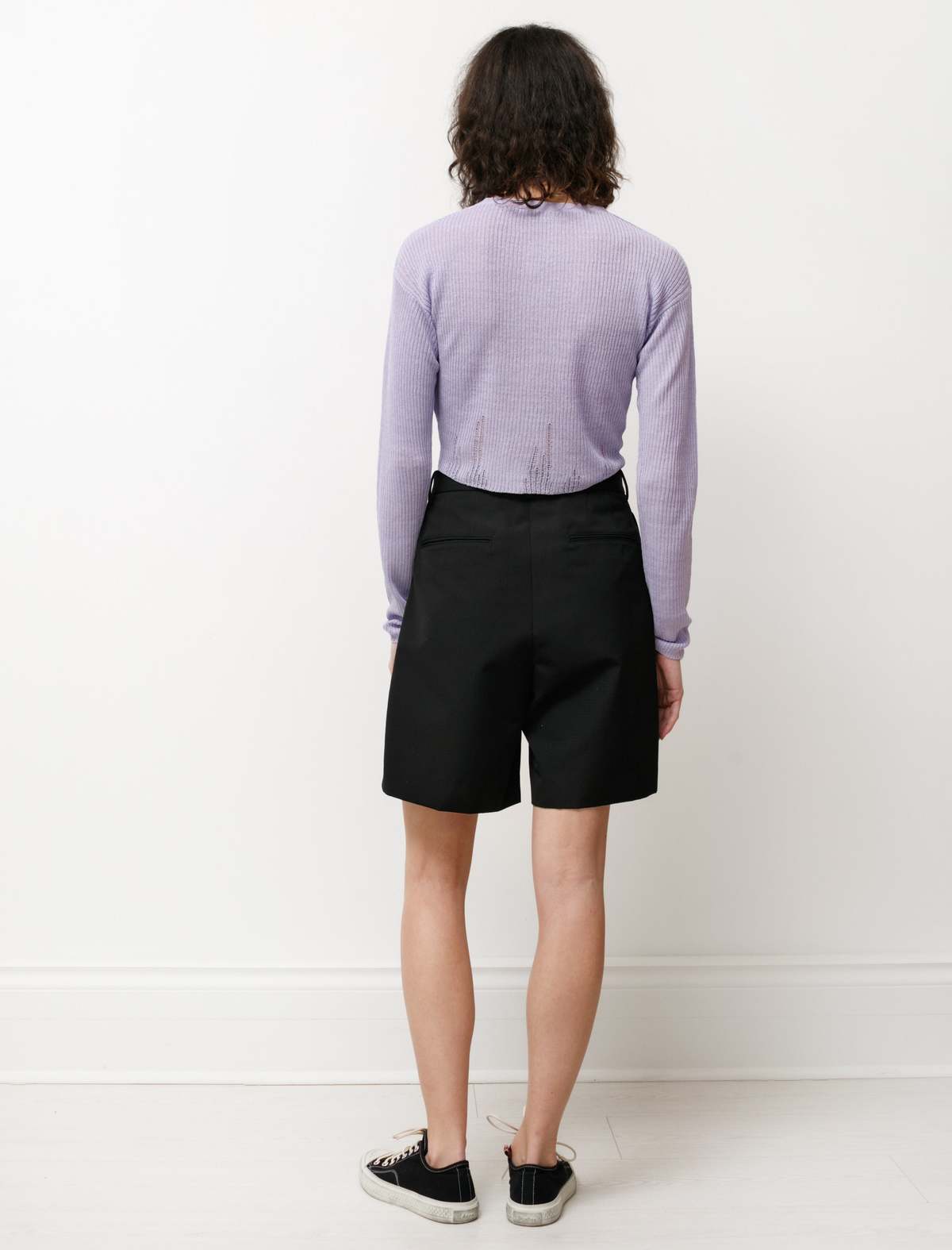 Auralee Wool Max Canvas Shorts - Black | Garmentory