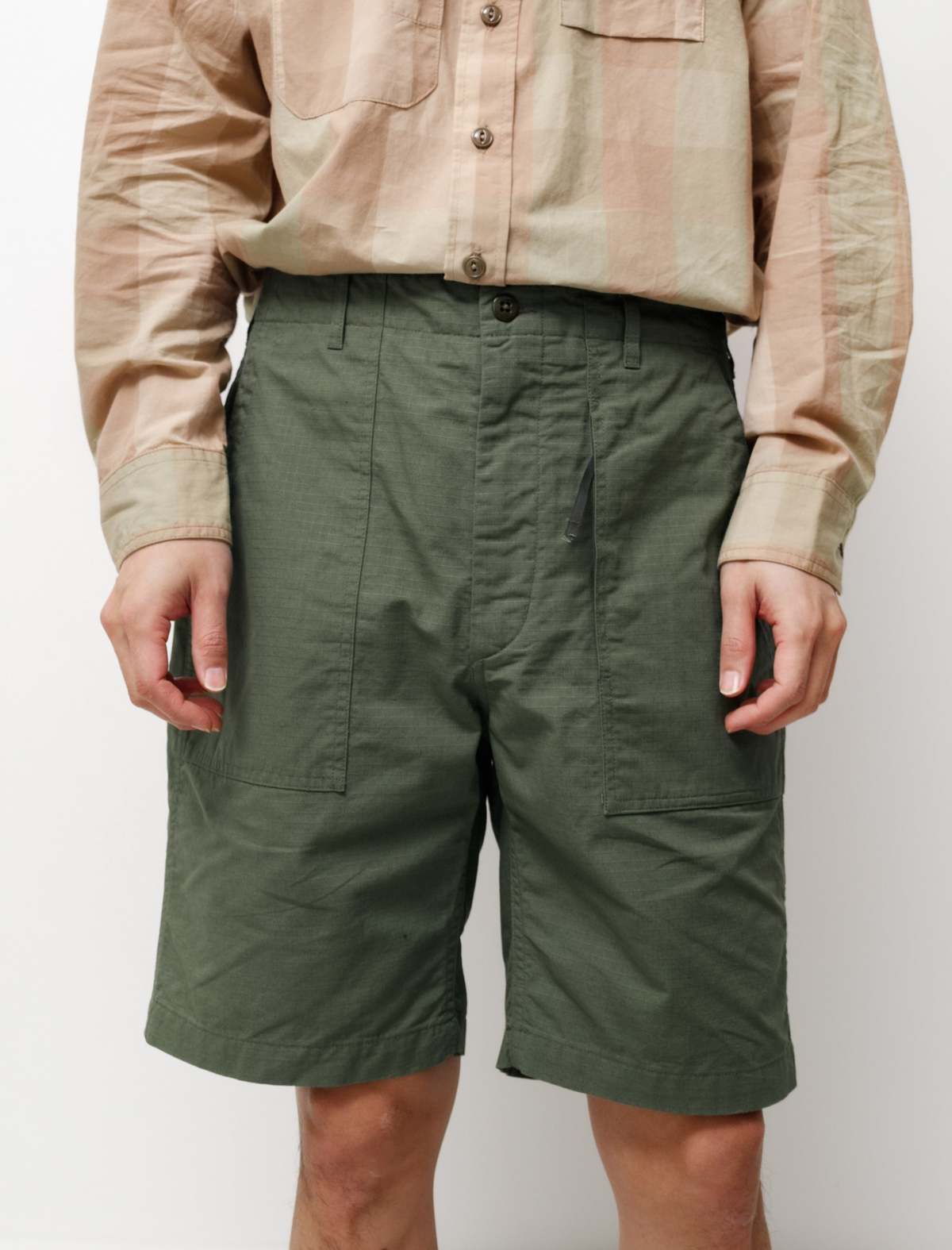 Engineered Garments Cotton Ripstop Fatigue Short - Olive | Garmentory