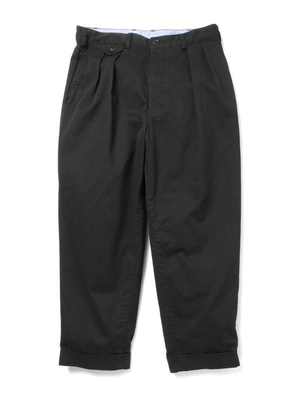 Beams Plus 2 Pleats Twill pants - Black | Garmentory