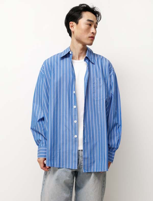 Our Legacy Borrowed Shirt - Classic Stripe Blue/White | Garmentory