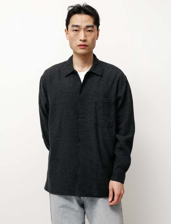 トップス COMOLI TYPEWRITER S/S open collar shirt Typewriter Open Collar S/S Shirt – FRAT STORE