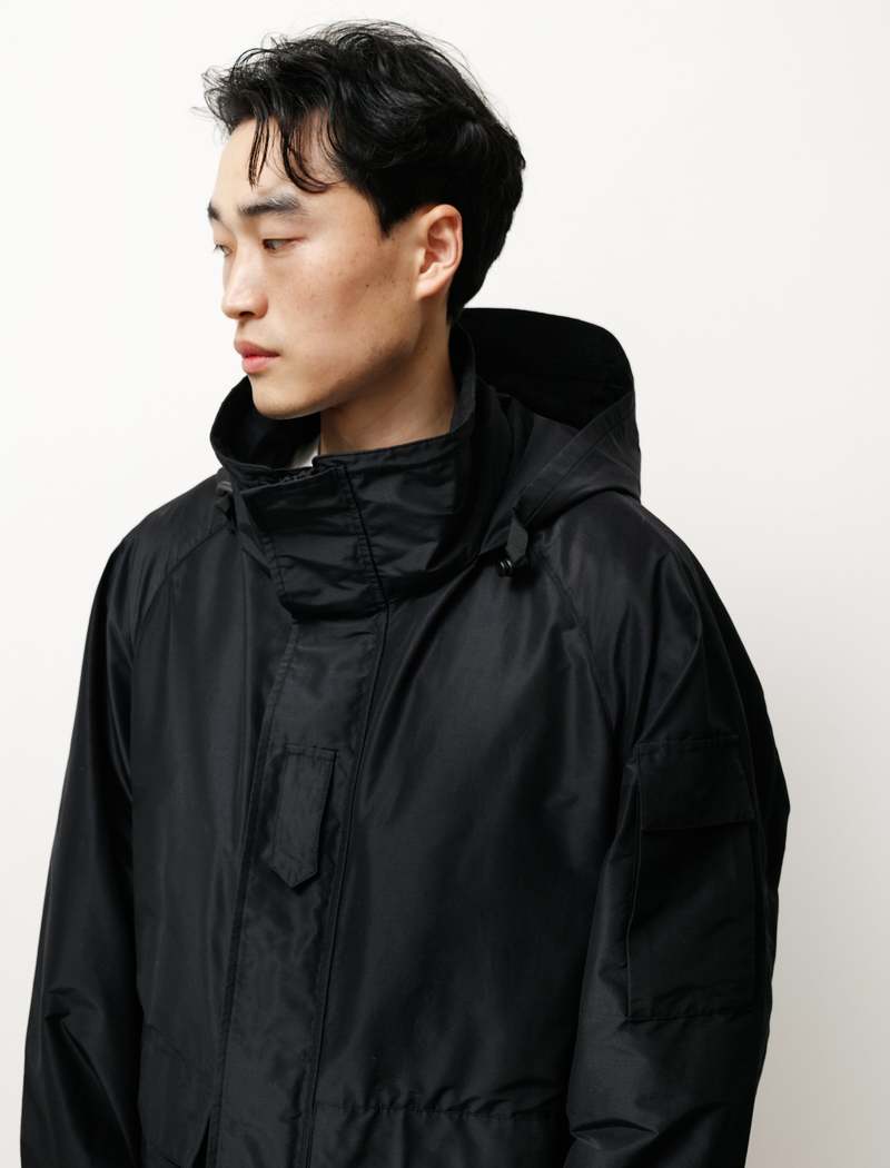 COMOLI（コモリ） COTTON SILK HOODED COAT 20AW COMOLI Cotton silk hooded coat, Brown – Navyblue