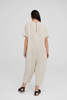 Cordera Linen Jumpsuit - Natural - Thumbnail 3