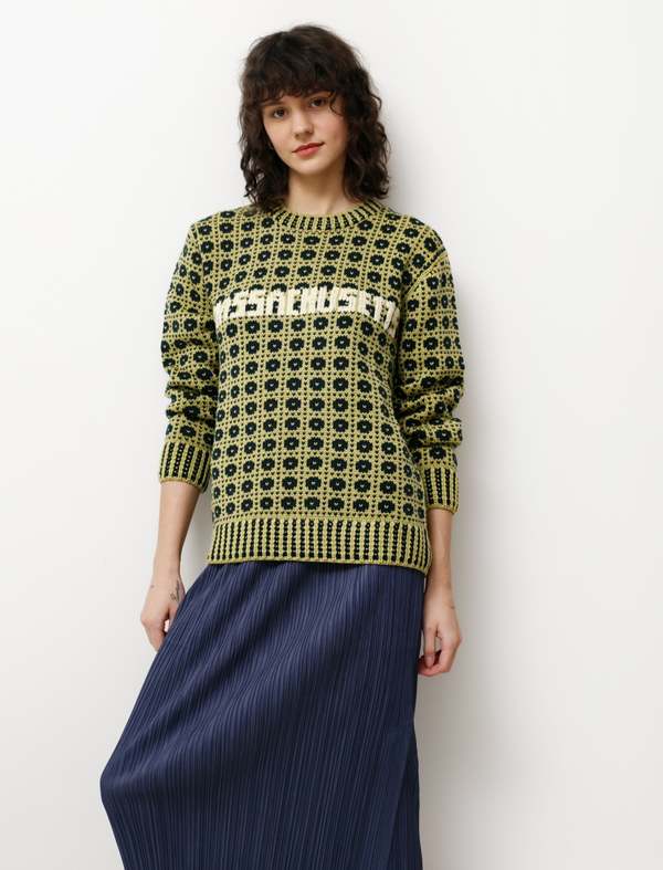 BODE Massachussetts Geo Sweater - Tonal Green | Garmentory