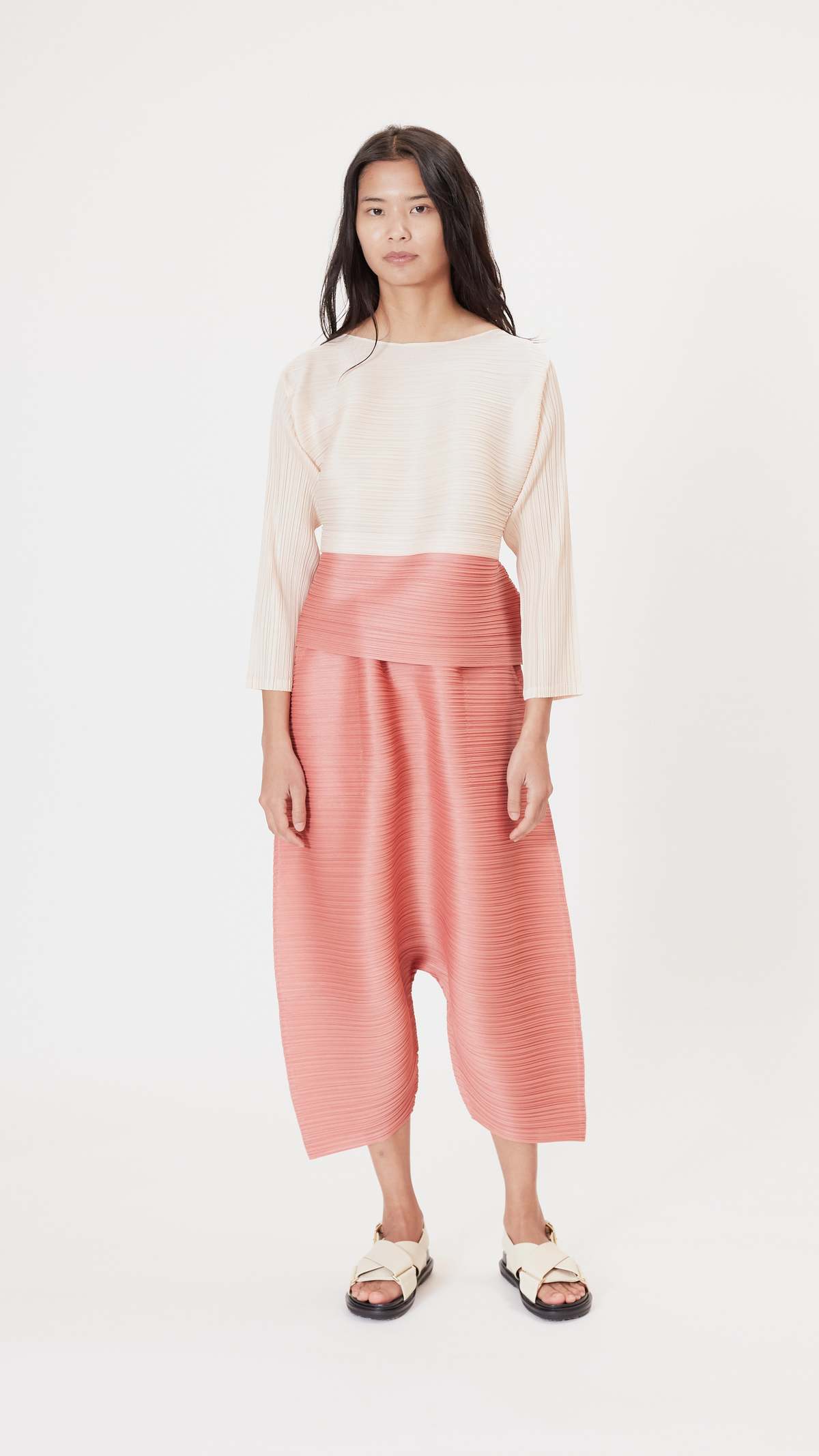Pleats Please by Issey Miyake Swing Top - Ivory/Pink | Garmentory