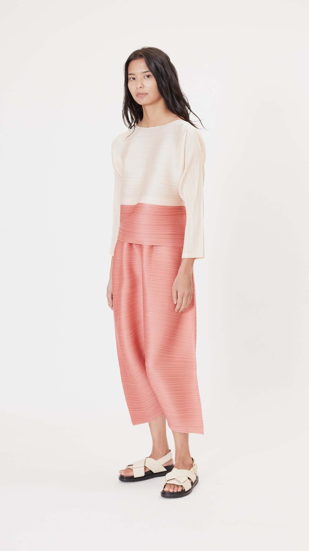Pleats Please by Issey Miyake Swing Top - Ivory/Pink | Garmentory