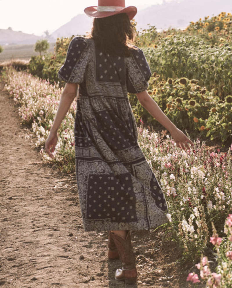 The Great. The Ravine Dress - Navy Bandana Print The Great. The Ravine Dress - Navy Bandana Print