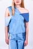 Baserange Lohar Silk Top - Blue Combo - Thumbnail 1