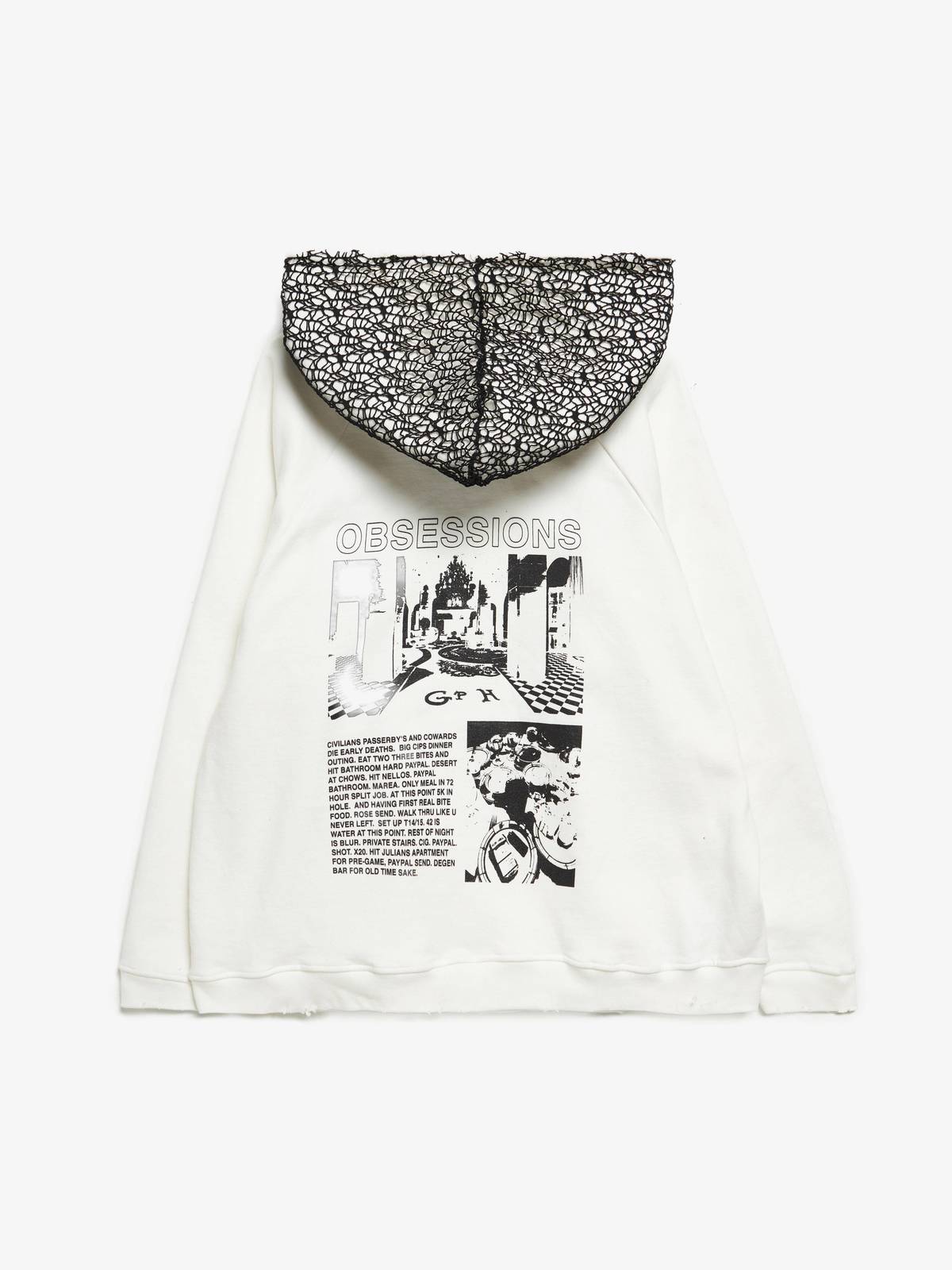 Alexander Digenova Spider Web Detail Front Pocket Cotton Hoodie 
