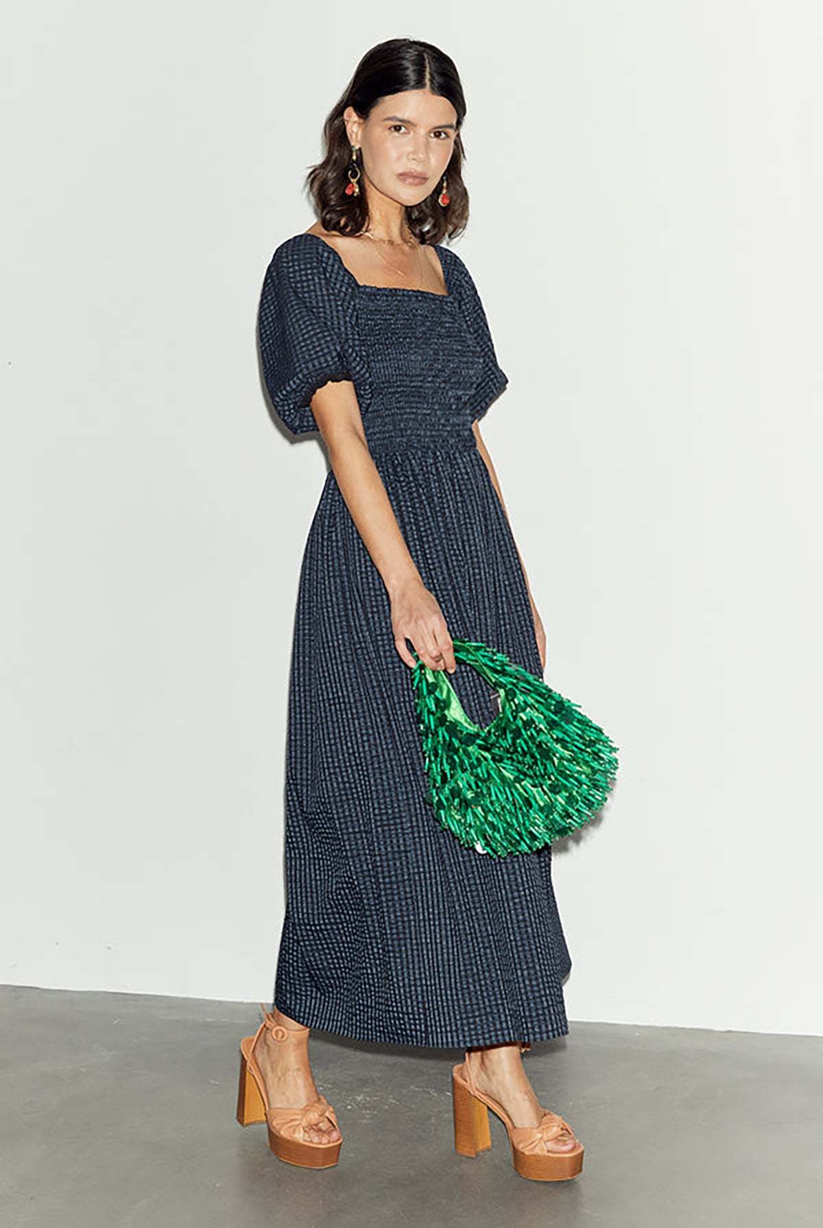 NEVER FULLY DRESSED Gingham Dress - Black/Navy | Garmentory NEVER FULLY DRESSED Gingham Dress - Black/Navy | Garmentory