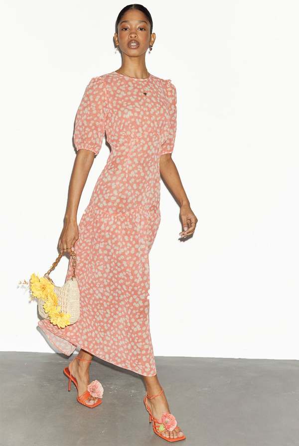 NEVER FULLY DRESSED Daisy Sheer Dress - Coral | Garmentory