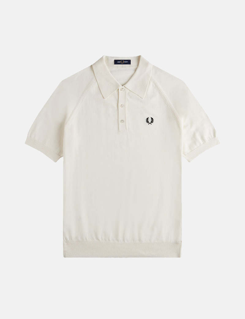 Fred Perry Raglan Sleeve Knit Shirt - Snow White | Garmentory