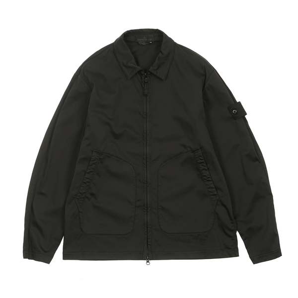 GHOST PIECE STRETCH COTTON LYOCELL SATIN OVERSHIRT 