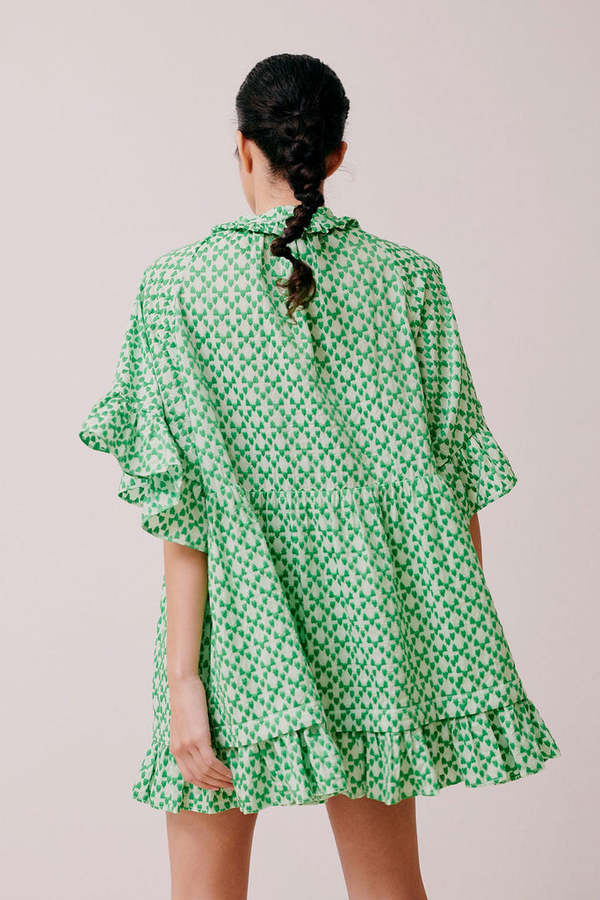 HOFMANN ホフマン イエナELAINE DRESS Iena Hofmann Elaine Dress Embroidered Frills Sz S/US 4 Good