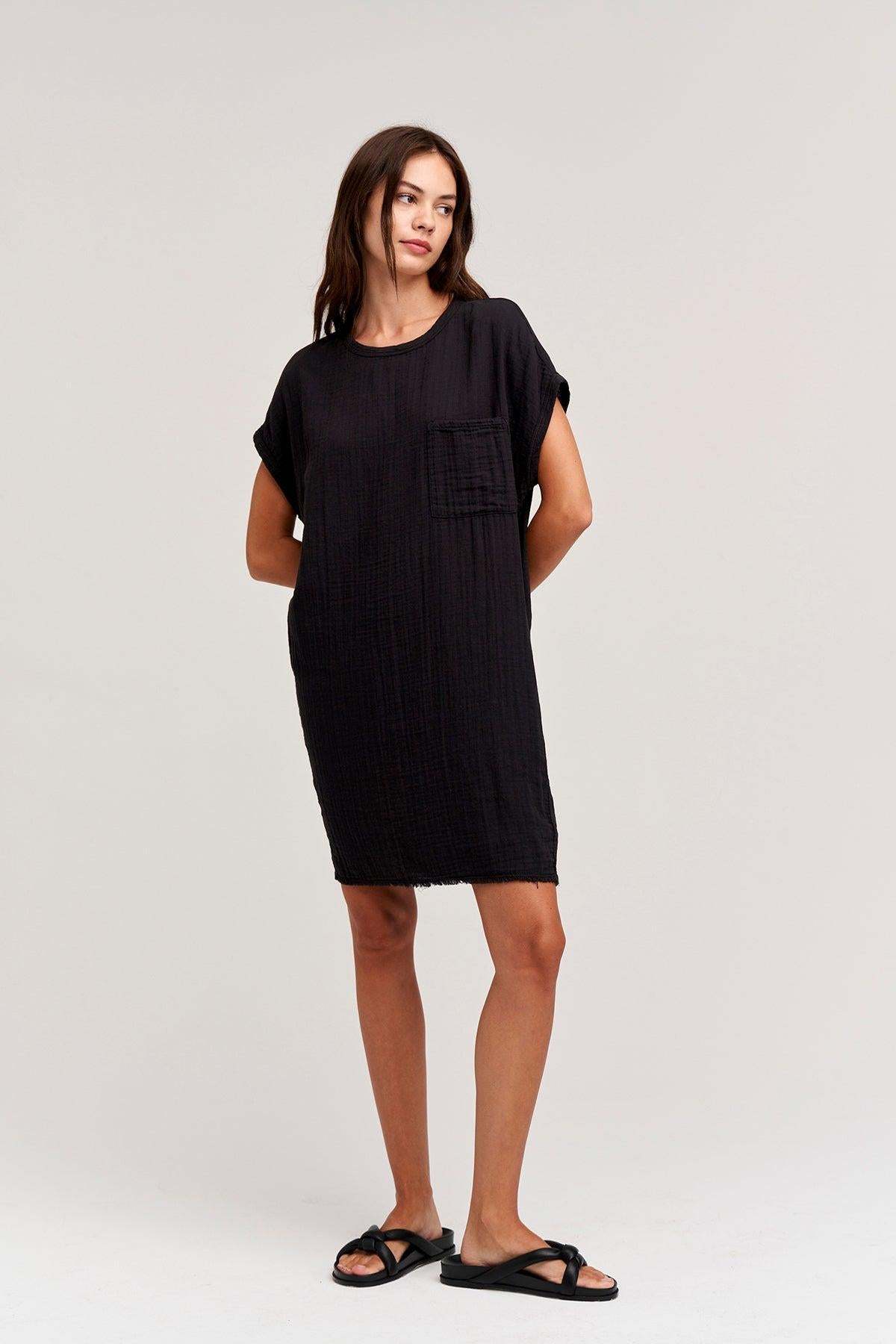 Velvet by Graham & Spencer Hanna Cotton Slub Mix Cocoon Dress - Image 1 of 2