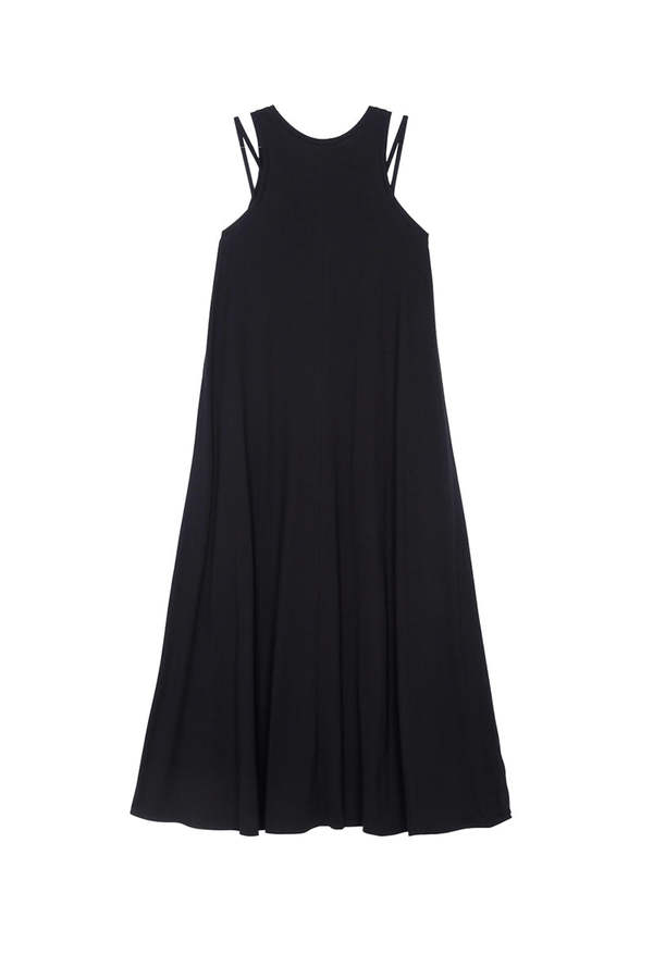 SAYAKA DAVIS NEW YORK Double Strap Jersey Dress - Black | Garmentory