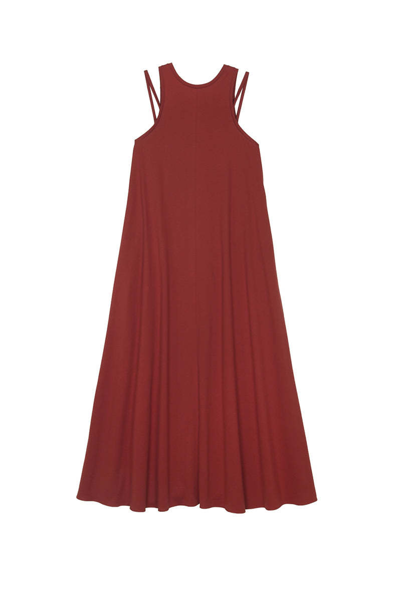 SAYAKA DAVIS NEW YORK Double Strap Jersey Dress - Rust | Garmentory 