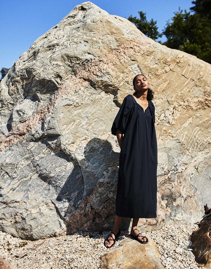 SAYAKA DAVIS Tucked Cocoon Dress ダークネイビー SAYAKA DAVIS Tucked Cocoon Dress ダークネイビー Tucked