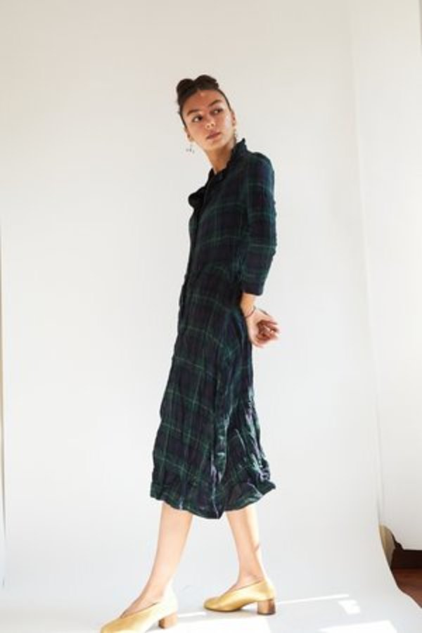 Hazel Brown Plaid Dress - Green Plaid | Garmentory
