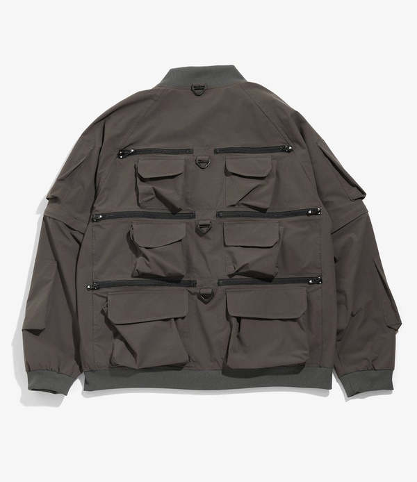 South2 West8 Multi-Pocket Zipped 2 Way Jacket - Charcoal - Poly 