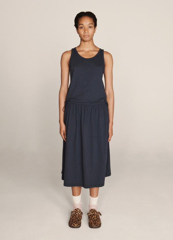 black jersey beach dress The Mykonos - Solid Black Linen Beach Dress main image 0