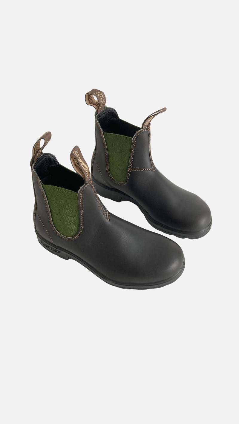 Blundstone 519 Green Elastic Sided Boot - Green/Brown | Garmentory