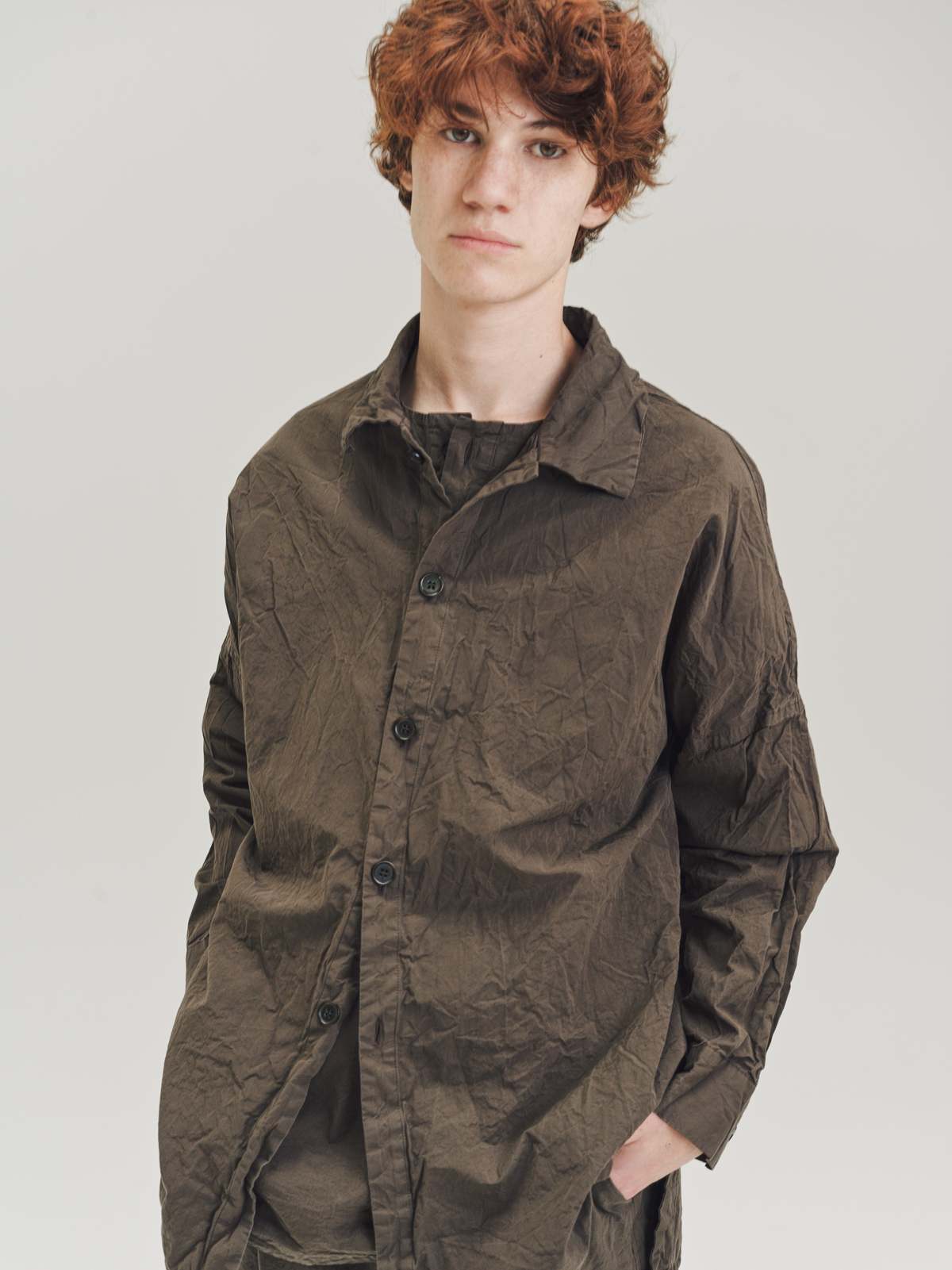CASEY CASEY SUN SHIRT-PAPER COT シャツ　M Casey Casey Paper Cotton Sun Shirt - Earth Brown | Garmentory